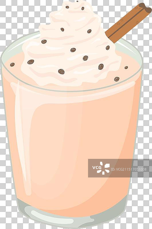 白色背景上的蛋奶酒扁平图标图片素材