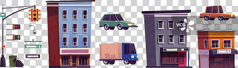 城市街道交叉路口设计元素合集图片素材