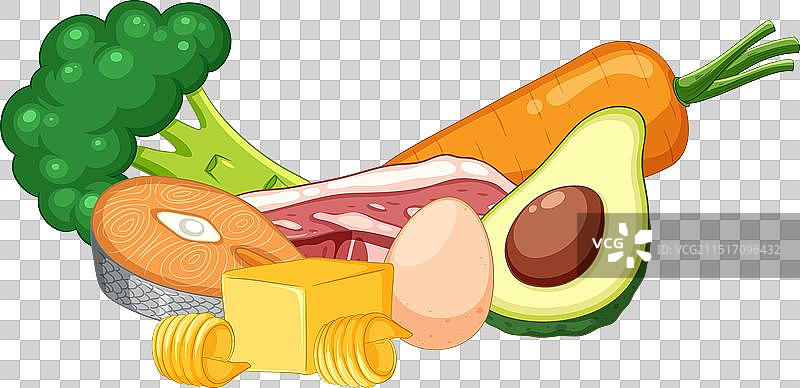 富含必需维生素A的食物图片素材