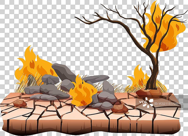 森林砍伐危机：干旱土地被吞噬图片素材