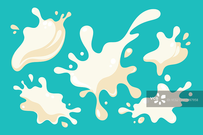 牛奶在白色表面上飞溅的场景图片素材