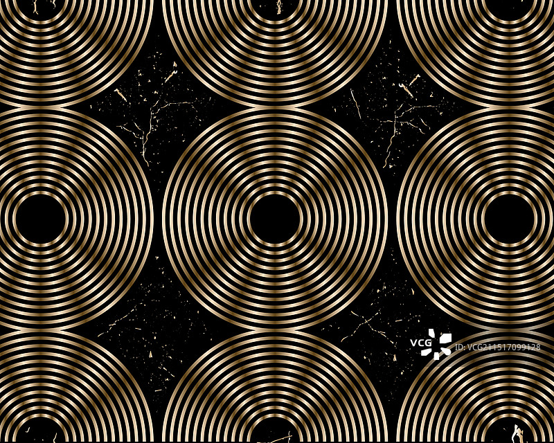 黑色背景上的金色线性彩虹拱形圆圈图片素材