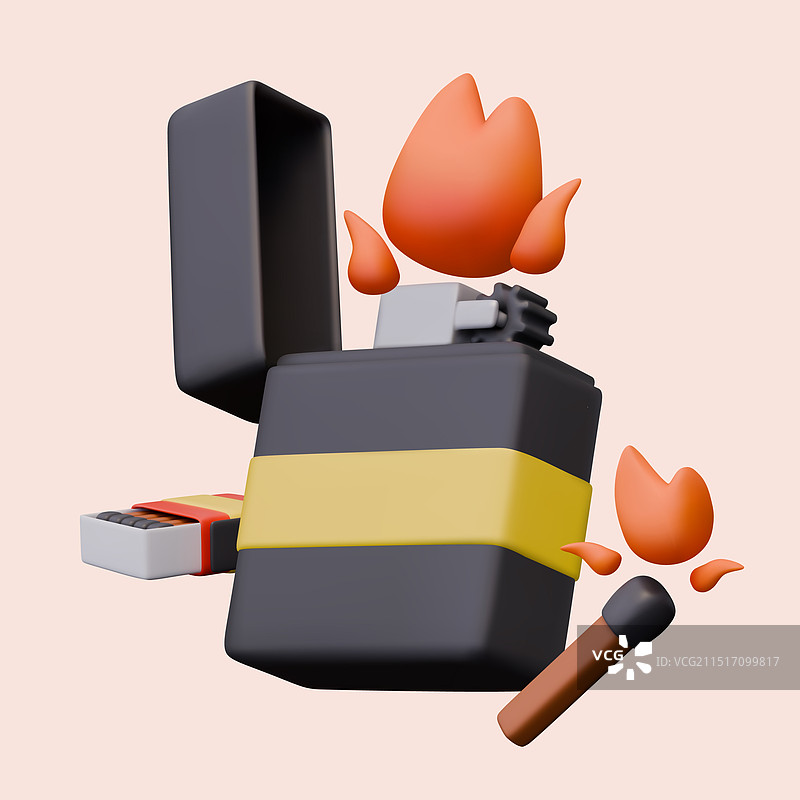 带火柴的打火机图片素材