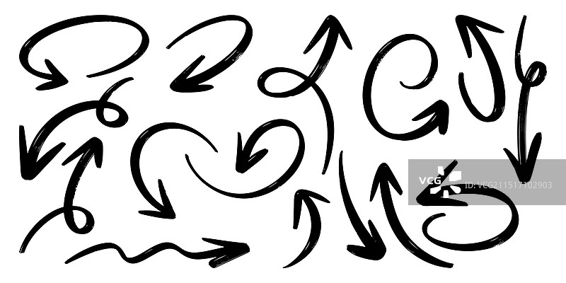 手绘箭头涂鸦素材图片素材