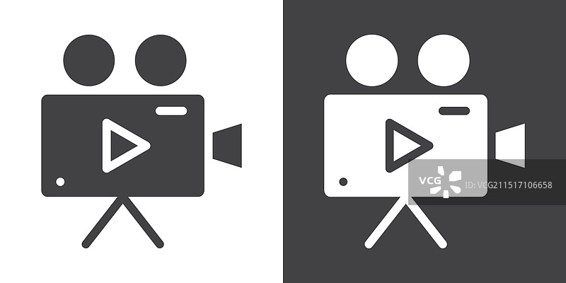 细线摄像机图标集图片素材