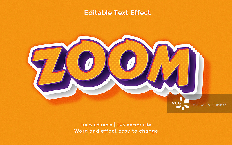 可编辑的缩放文字效果图片素材