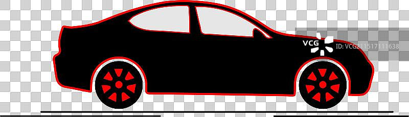 汽车标志图标 - 黑红色2D素材图片素材