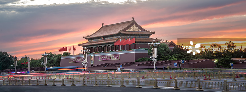 世纪晚霞天安门图片素材