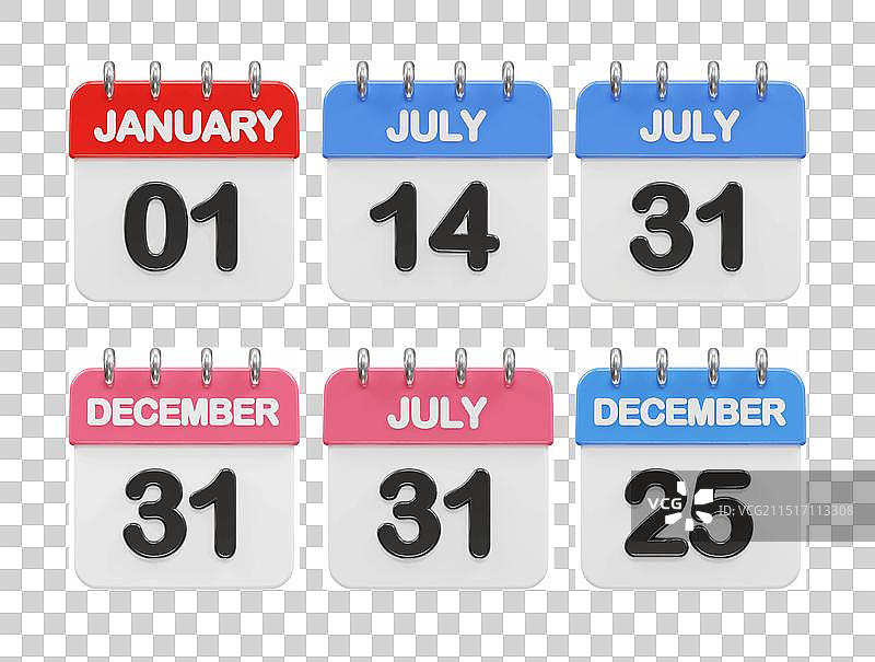 3D渲染日历图标图片素材