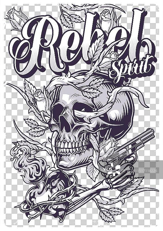 叛逆精神单色复古海报图片素材