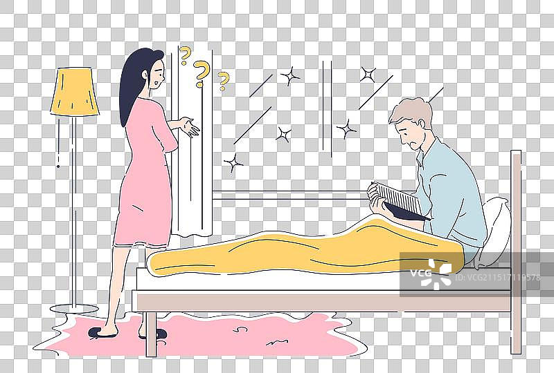 男人躺在床上概念图图片素材