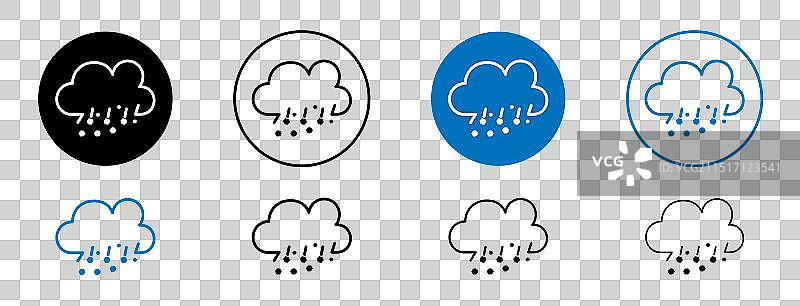 云冰雹图标集冬季降雪天气图片素材