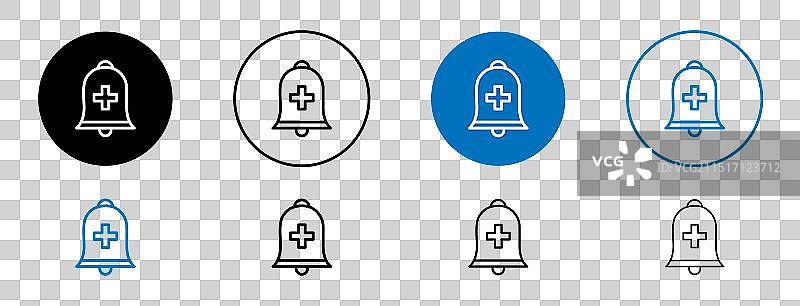 牛铃圆形加线条图标集图片素材