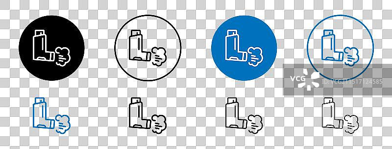 吸入器线性图标集图片素材