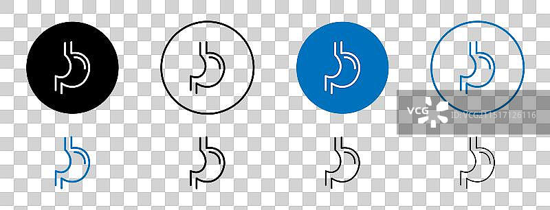 胃部线性图标合集图片素材