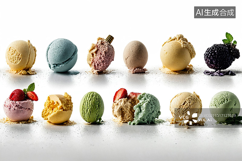 【AI数字艺术】多彩冰淇淋盛宴图片素材