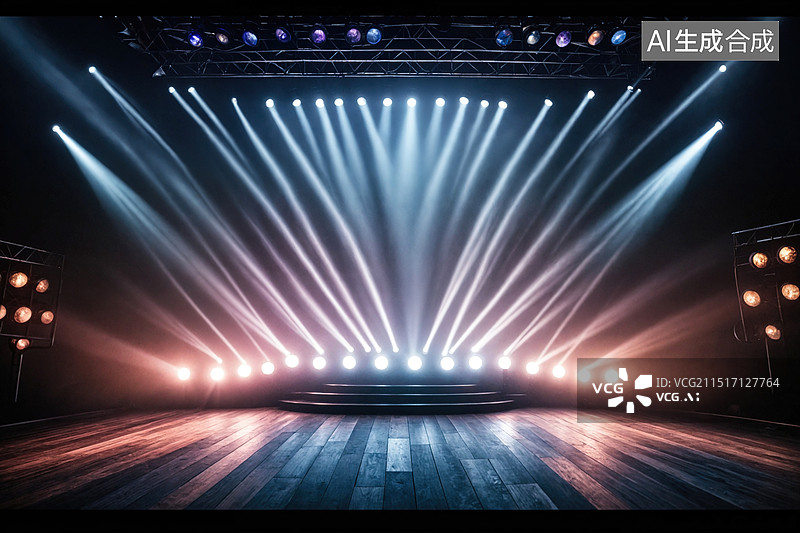 【AI数字艺术】炫彩舞台灯光秀图片素材