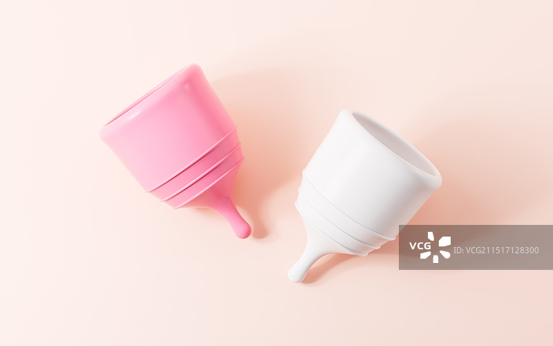 卡通月经杯女性用品3D渲染图片素材