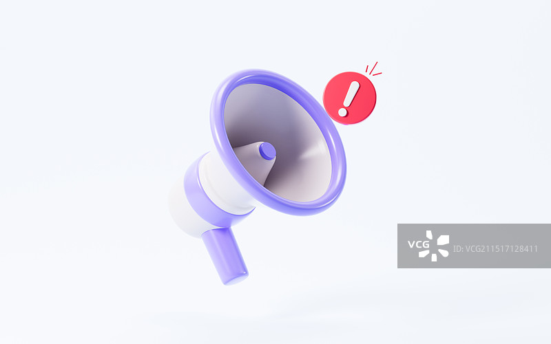 卡通喇叭信息公告3D渲染图片素材