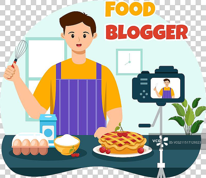 美食博主测评图片素材