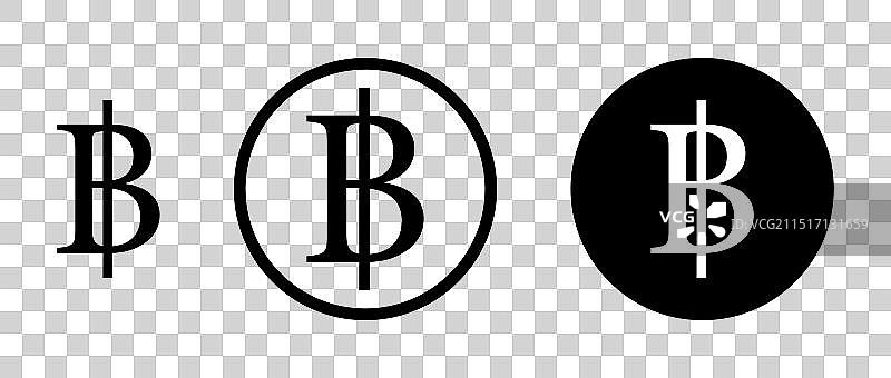 泰铢线条符号集图片素材