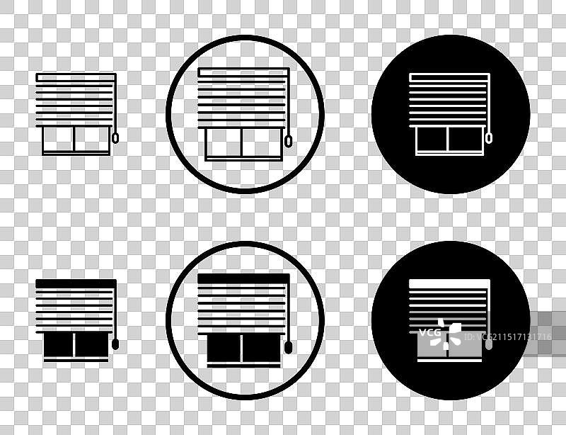 窗帘百叶窗卷帘图标集图片素材