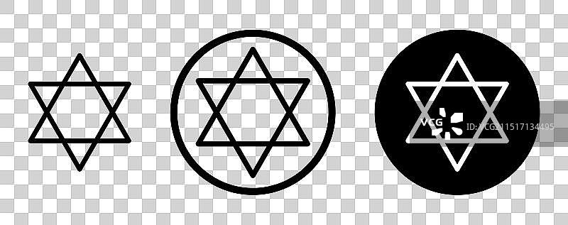 大卫之星线条图标集图片素材