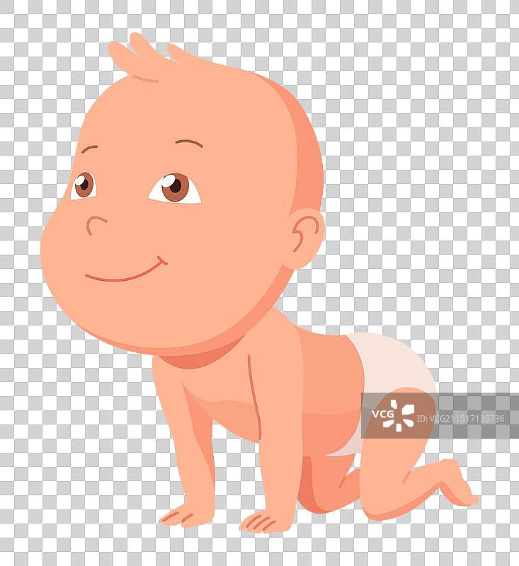 面带微笑的新生幼儿图片素材
