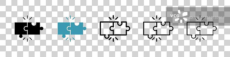 兼容性图标集（黑色填充和轮廓）图片素材