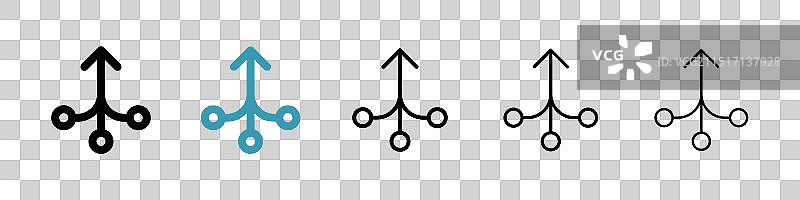 合并图标集黑色填充和轮廓图片素材