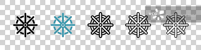 法轮线性图标集图片素材