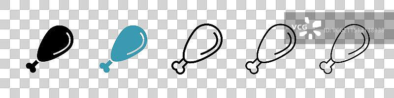 鼓槌咬合线条图标集图片素材