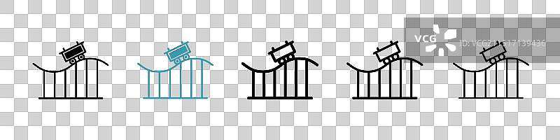 用于游乐园的过山车图标图片素材