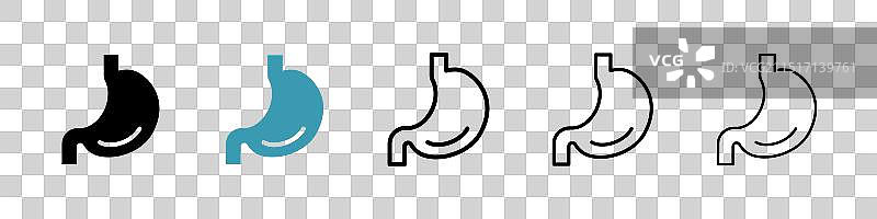 胃部线性图标合集图片素材