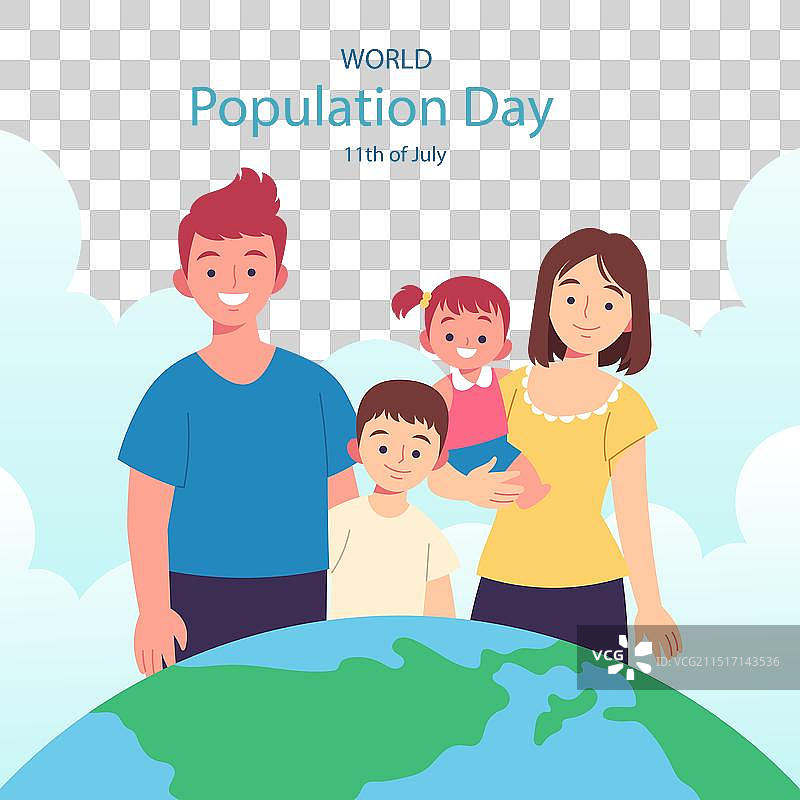 卡通地球庆祝世界幸福家庭图片素材