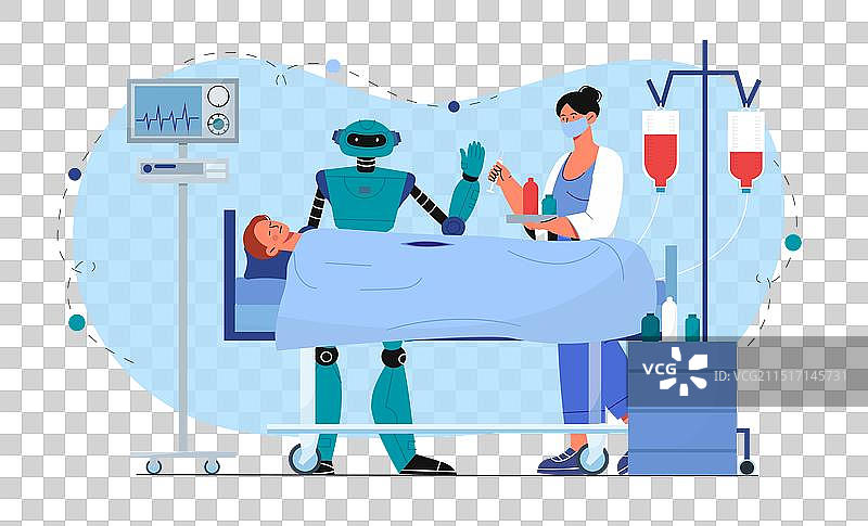 机器人在外科手术中帮助医生图片素材