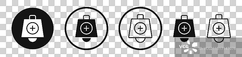 牛铃圆形加线条图标集图片素材