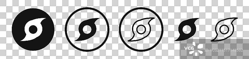 飓风图标集：台风符号与海洋气旋图片素材