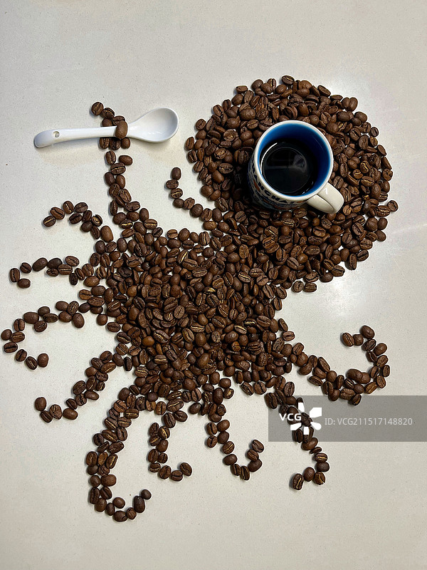 开心的乌贼～～静物：咖啡豆图片素材