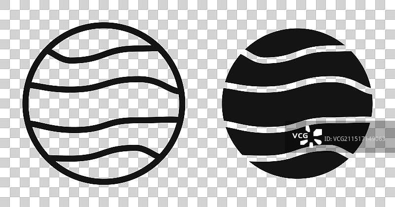 水星图标集黑色填充轮廓风格图片素材