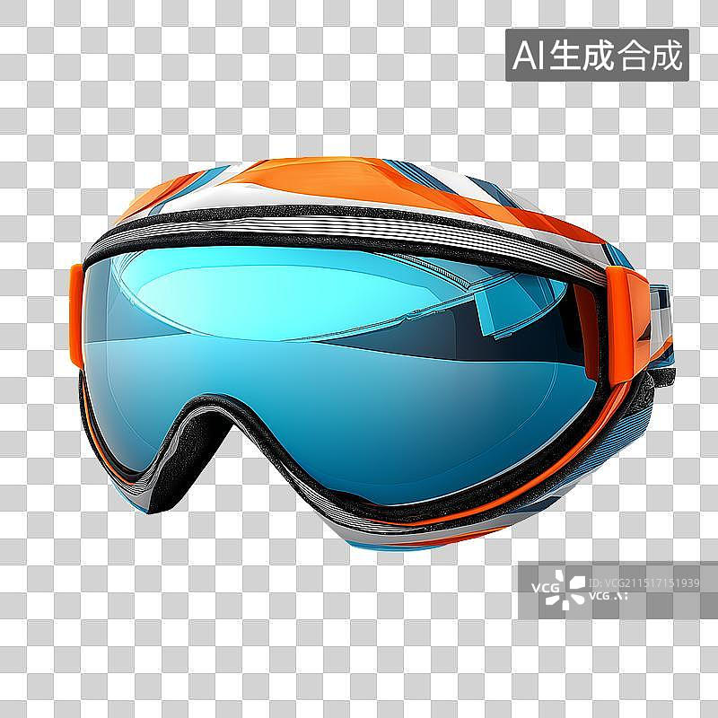 【AI数字艺术】透明背景的滑雪眼镜设计素材图片素材