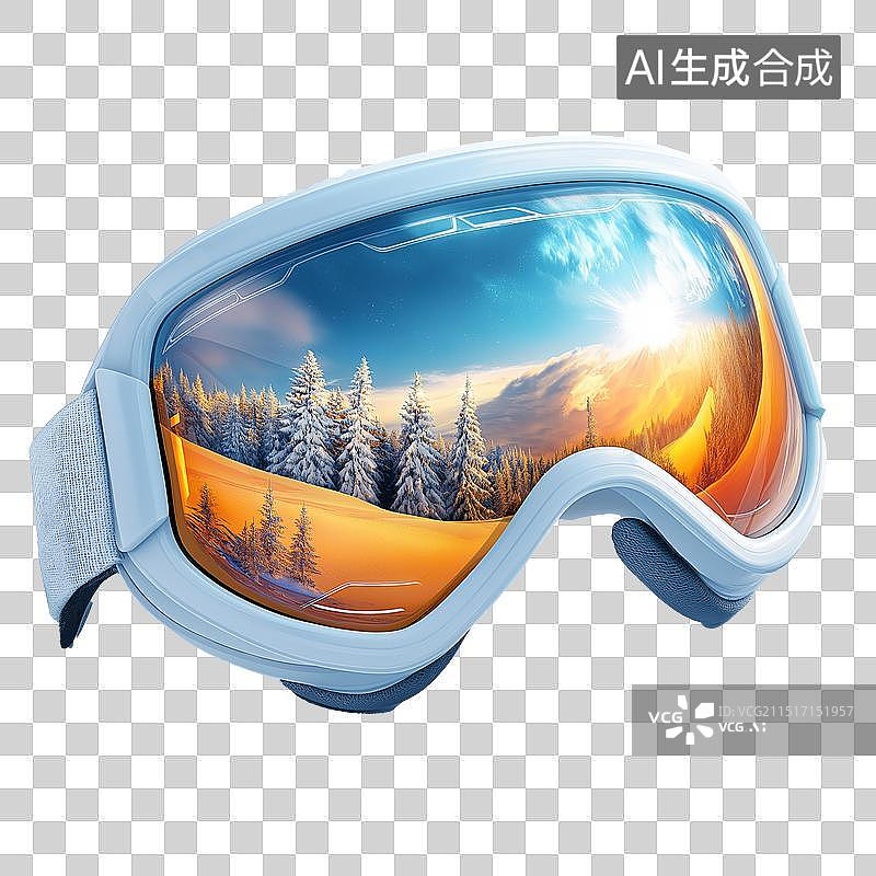 【AI数字艺术】透明背景的滑雪眼镜设计素材图片素材