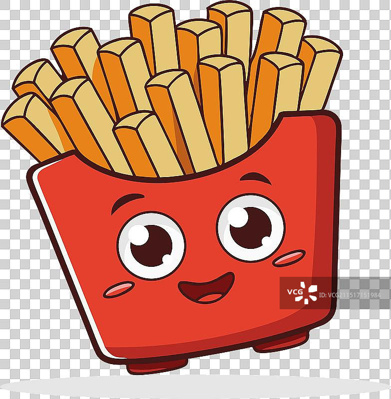 卡通可爱炸薯条图片素材