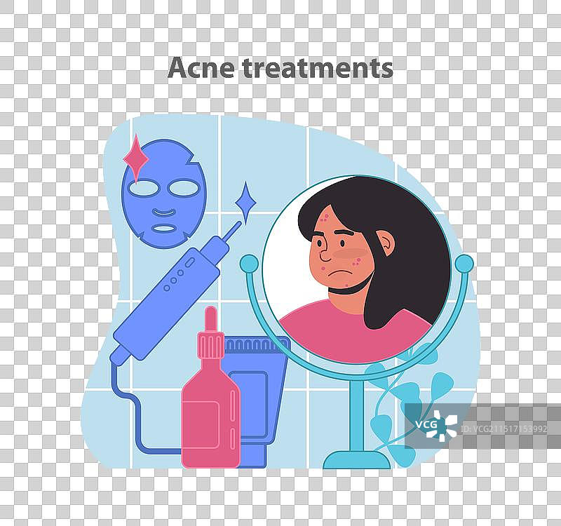 女性体验祛痘护理图片素材