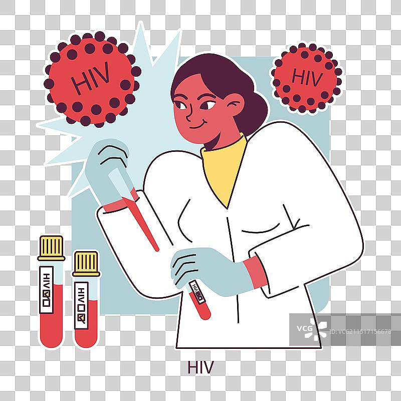 世界艾滋病日：HIV病毒与免疫缺陷图片素材