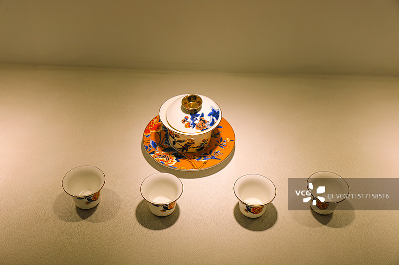 茶具摆设茶杯茶壶艺术摆设图片素材