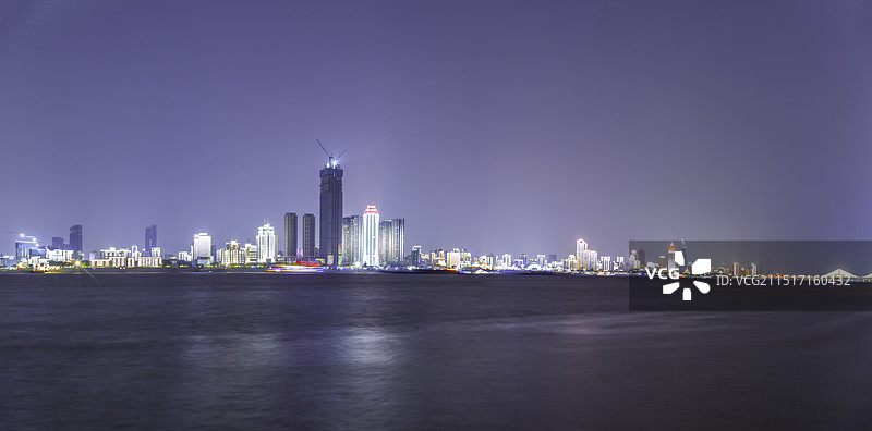 武汉汉口夜景全貌图片素材
