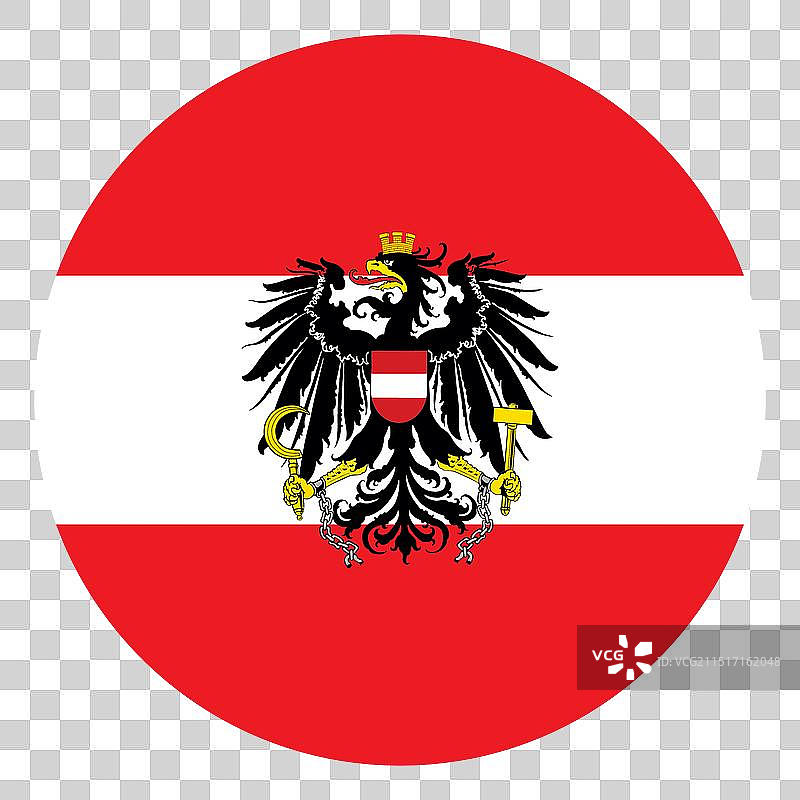 奥地利国旗圆形徽章按钮图片素材