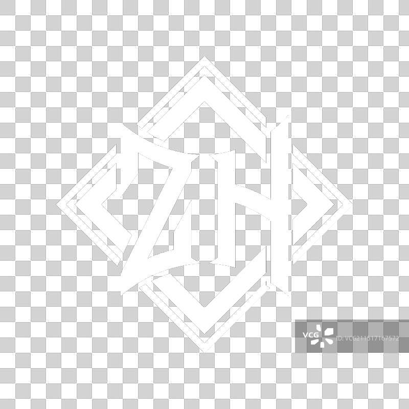 ZH字母标志抽象盾牌方形设计图片素材