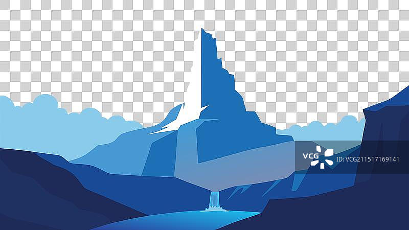 瀑布岩石美景图片素材